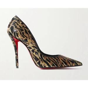 CHRISTIAN LOUBOUTIN Miss Z Ocelot Heels Black Multi in 36